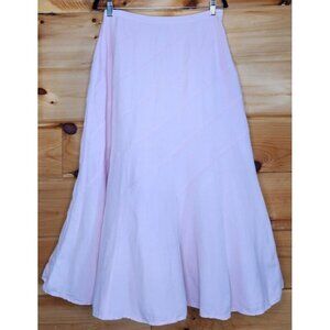 Appraisal Skirt Flare Linen blend Size 5 Pink Below-Knee Career Church modest